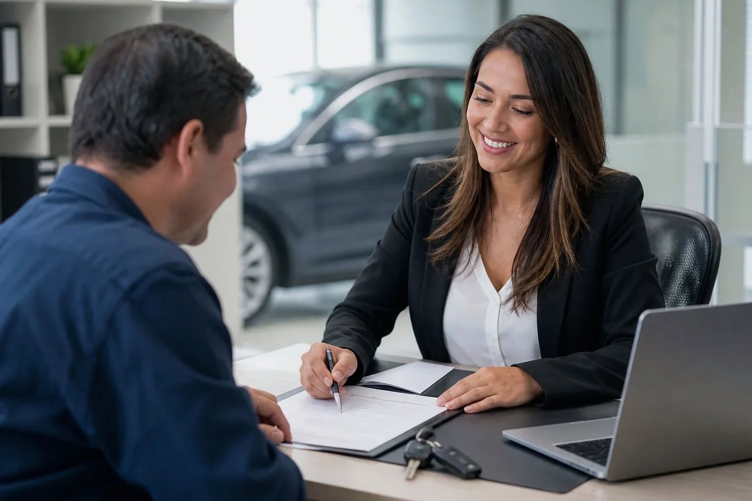Profissional em ação efetuando licenciamento de veículo.